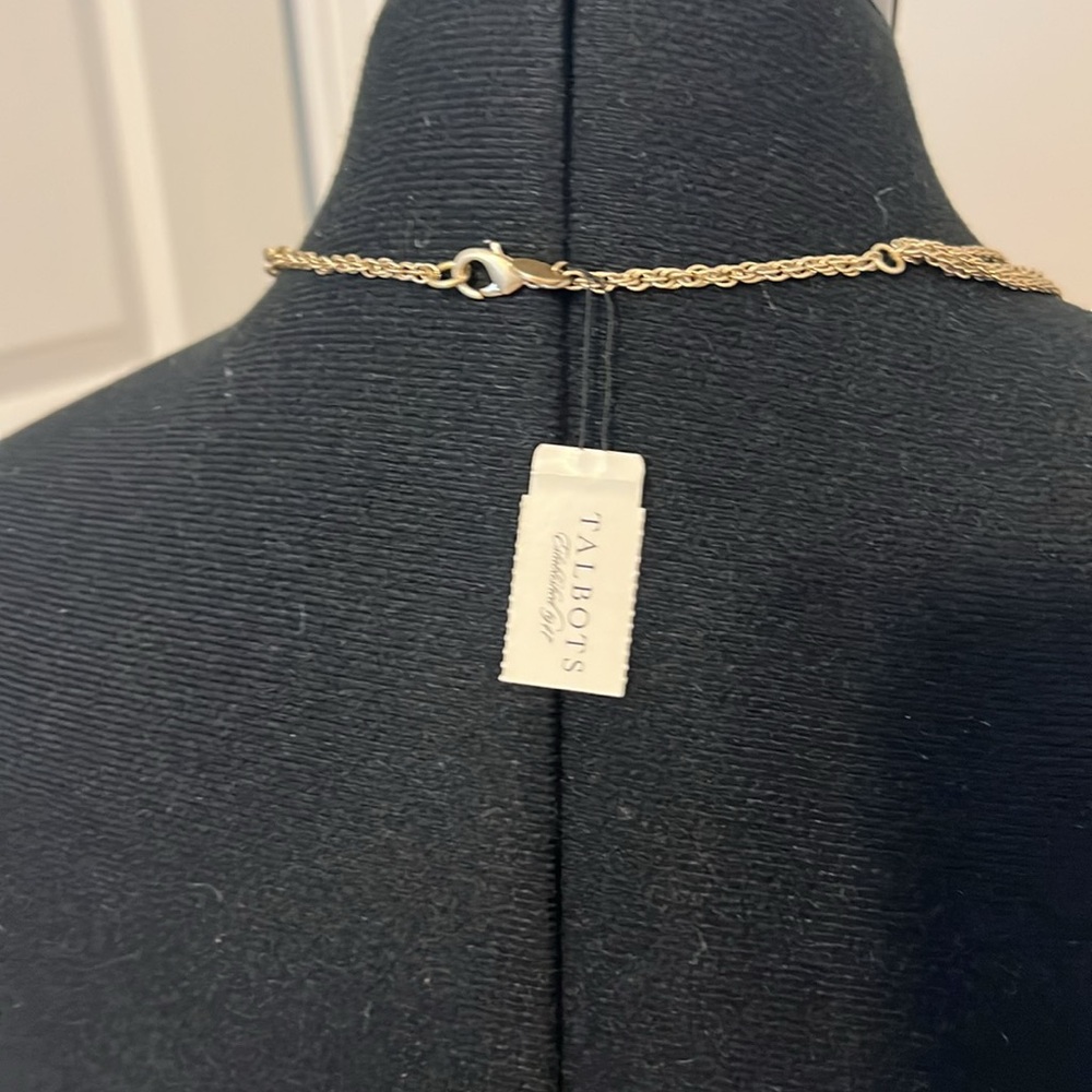 🆕 TALBOTS Gold and Pearl Multi Chain Necklace - Picture 4 of 7